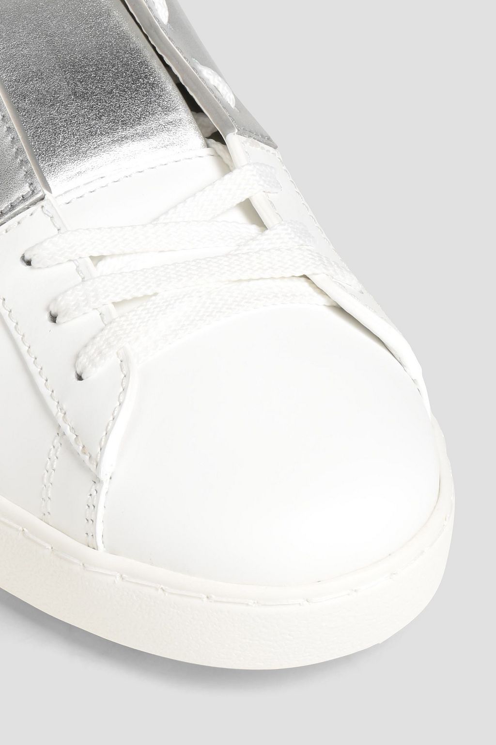 VALENTINO GARAVANI Untitled two-tone metallic leather sneakers