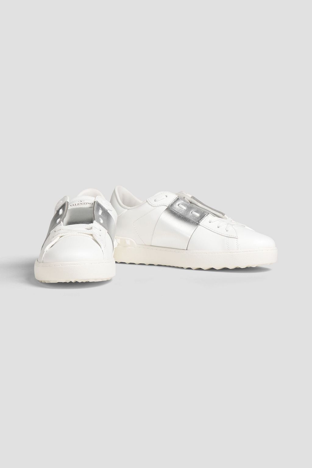 VALENTINO GARAVANI Untitled two-tone metallic leather sneakers
