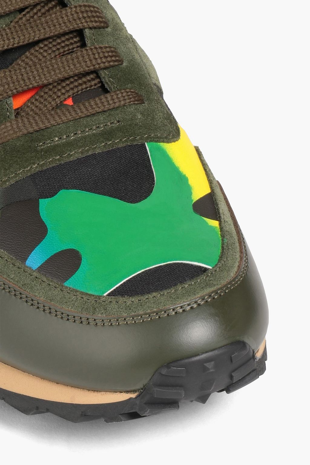 VALENTINO GARAVANI Rockrunner Sneakers aus Canvas, Veloursleder und Leder mit Camouflage-Print