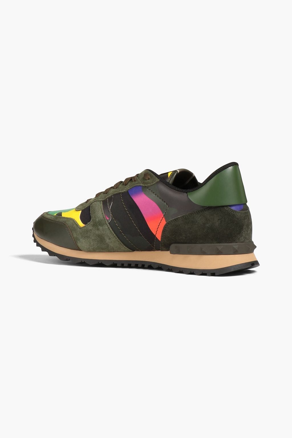 VALENTINO GARAVANI Rockrunner Sneakers aus Canvas, Veloursleder und Leder mit Camouflage-Print