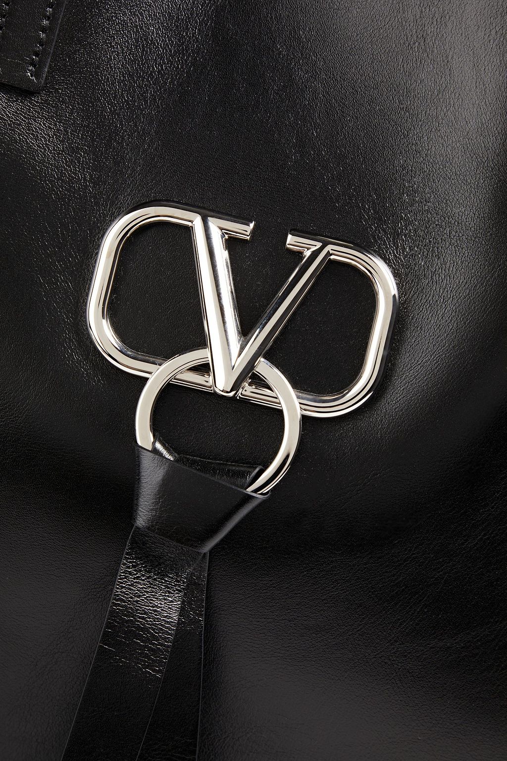 VALENTINO GARAVANI Logo-appliquéd leather tote