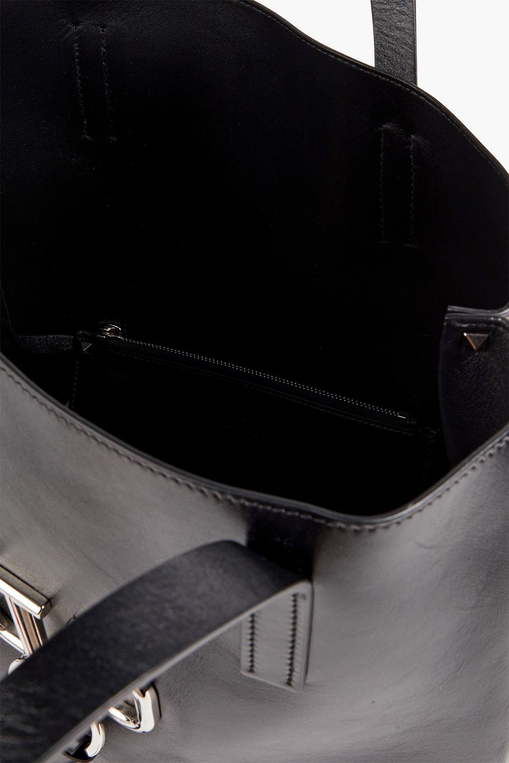 VALENTINO GARAVANI Logo-appliquéd leather tote