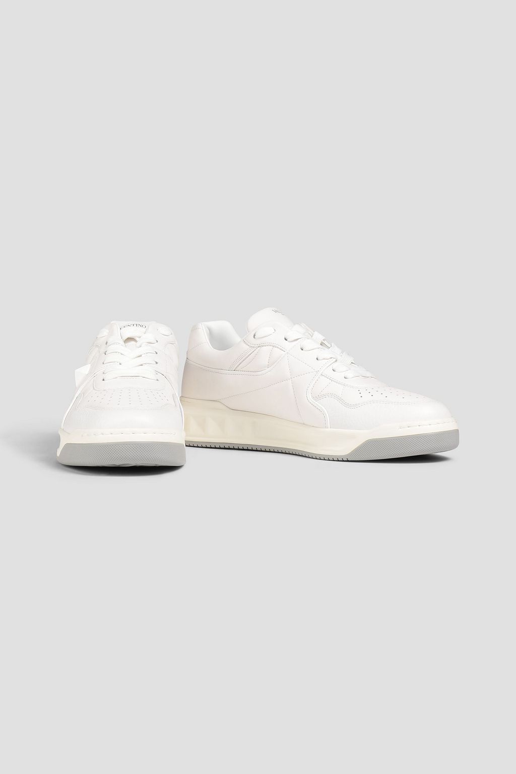 VALENTINO GARAVANI Perforated textured-leather sneakers