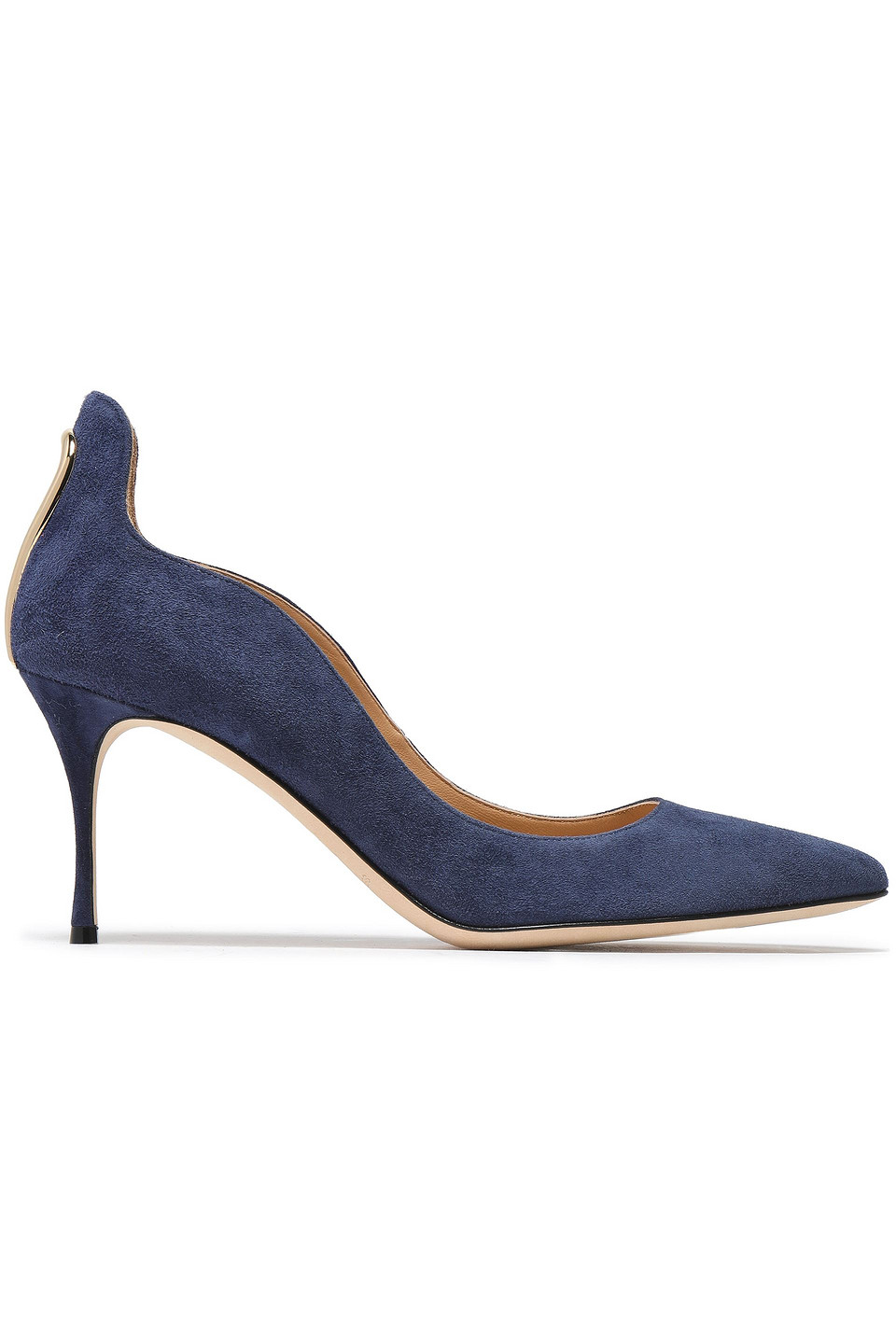 Sergio Rossi Blink Cutout Suede Pumps In Indigo