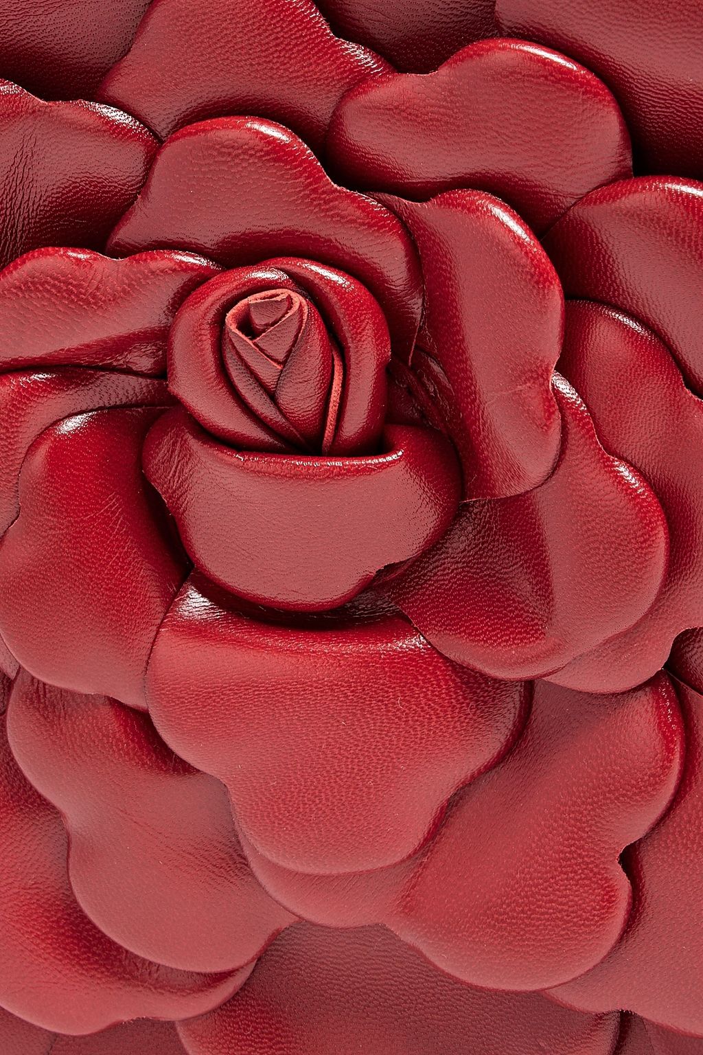 VALENTINO GARAVANI 03 Rose Edition Atelier floral-appliquéd leather shoulder bag