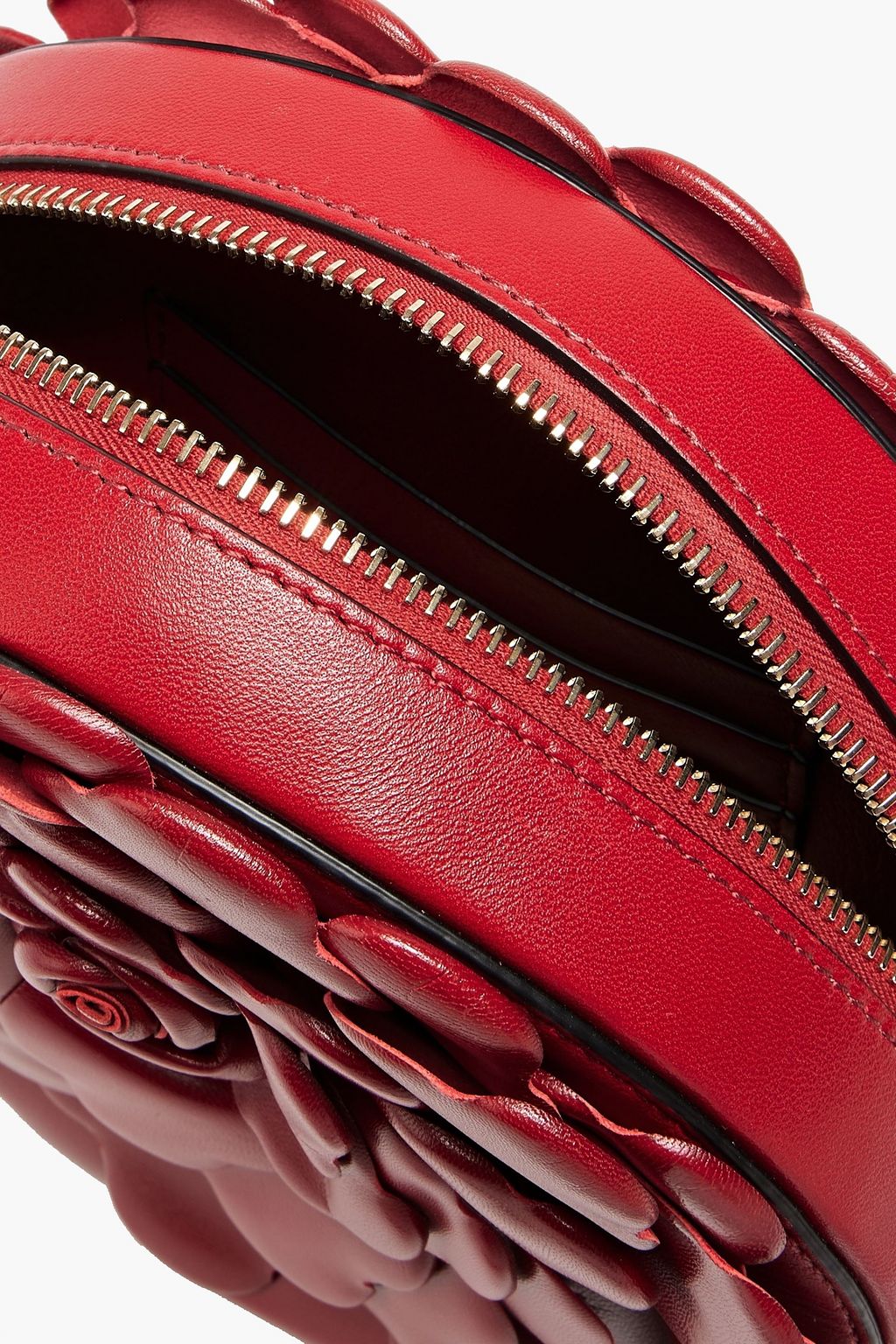 VALENTINO GARAVANI 03 Rose Edition Atelier floral-appliquéd leather shoulder bag