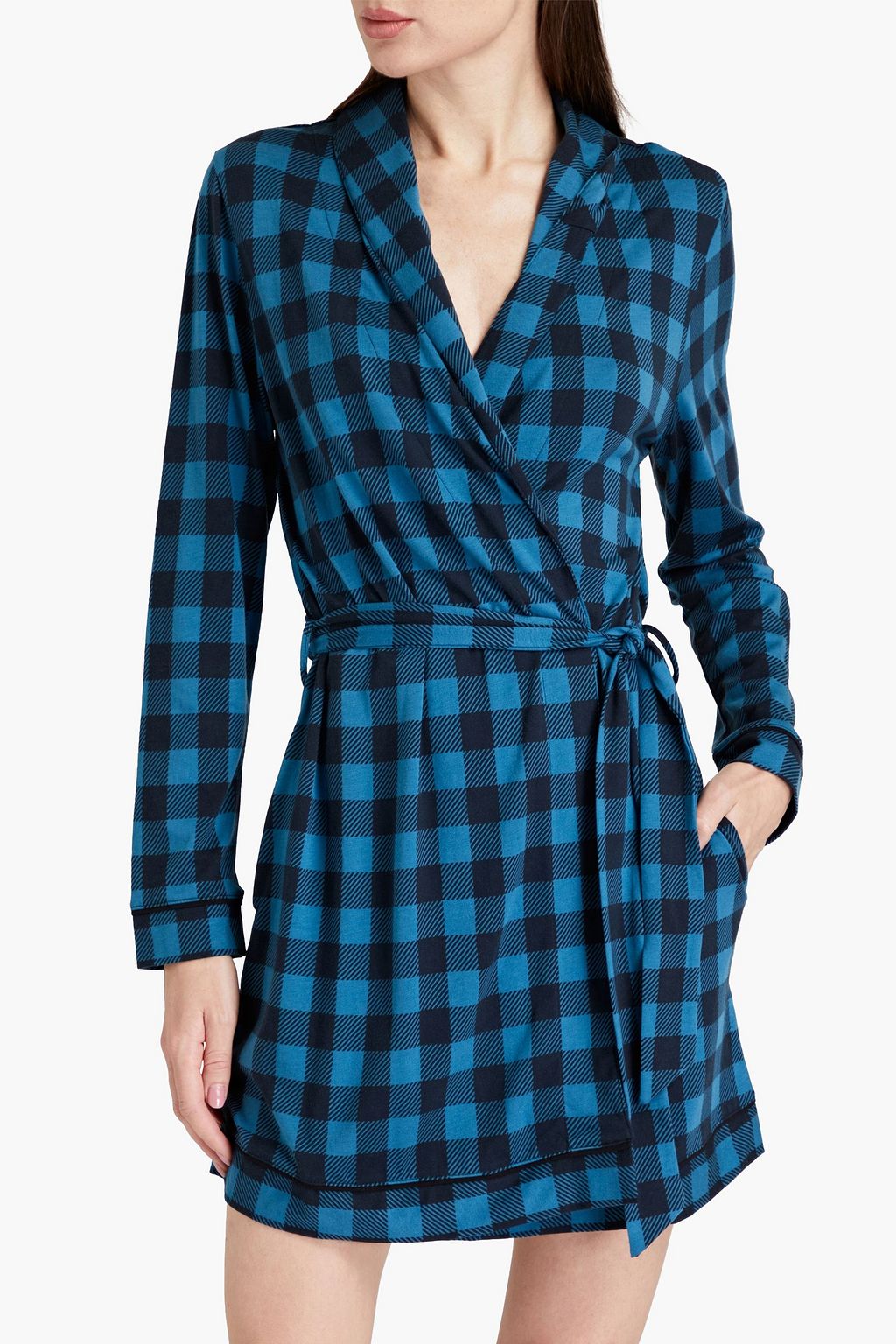 COSABELLA Gingham Pima cotton and modal-blend robe