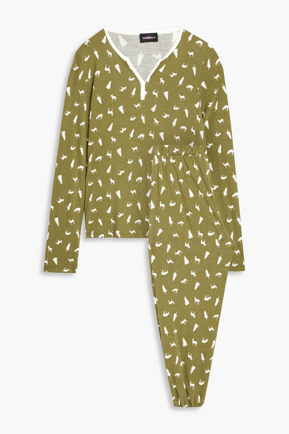 Cosabella Printed Pima cotton and modal-blend jersey pajama set