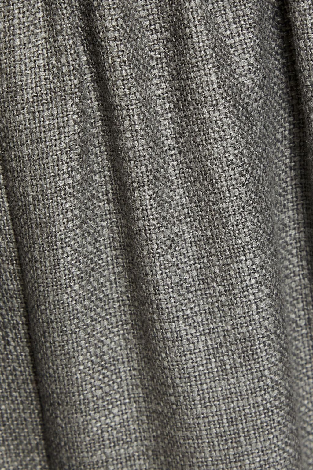 ESKANDAR Mélange cashmere and silk-blend canvas wide-leg pants
