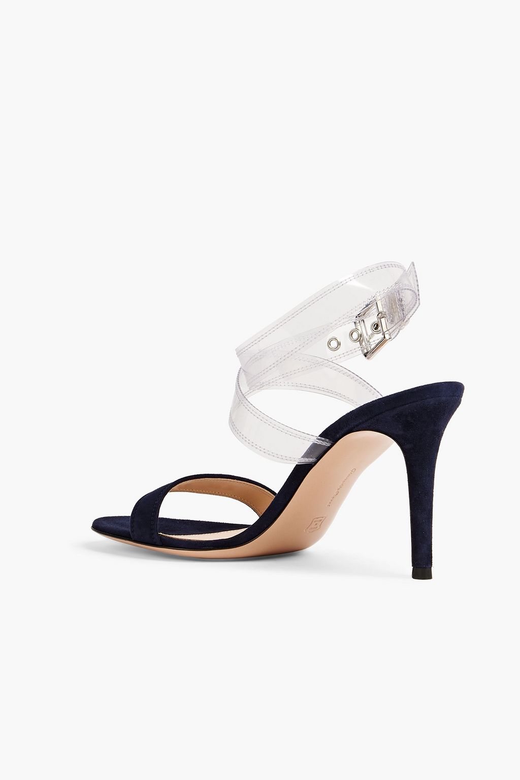 GIANVITO ROSSI Terry PVC-trimmed suede sandals