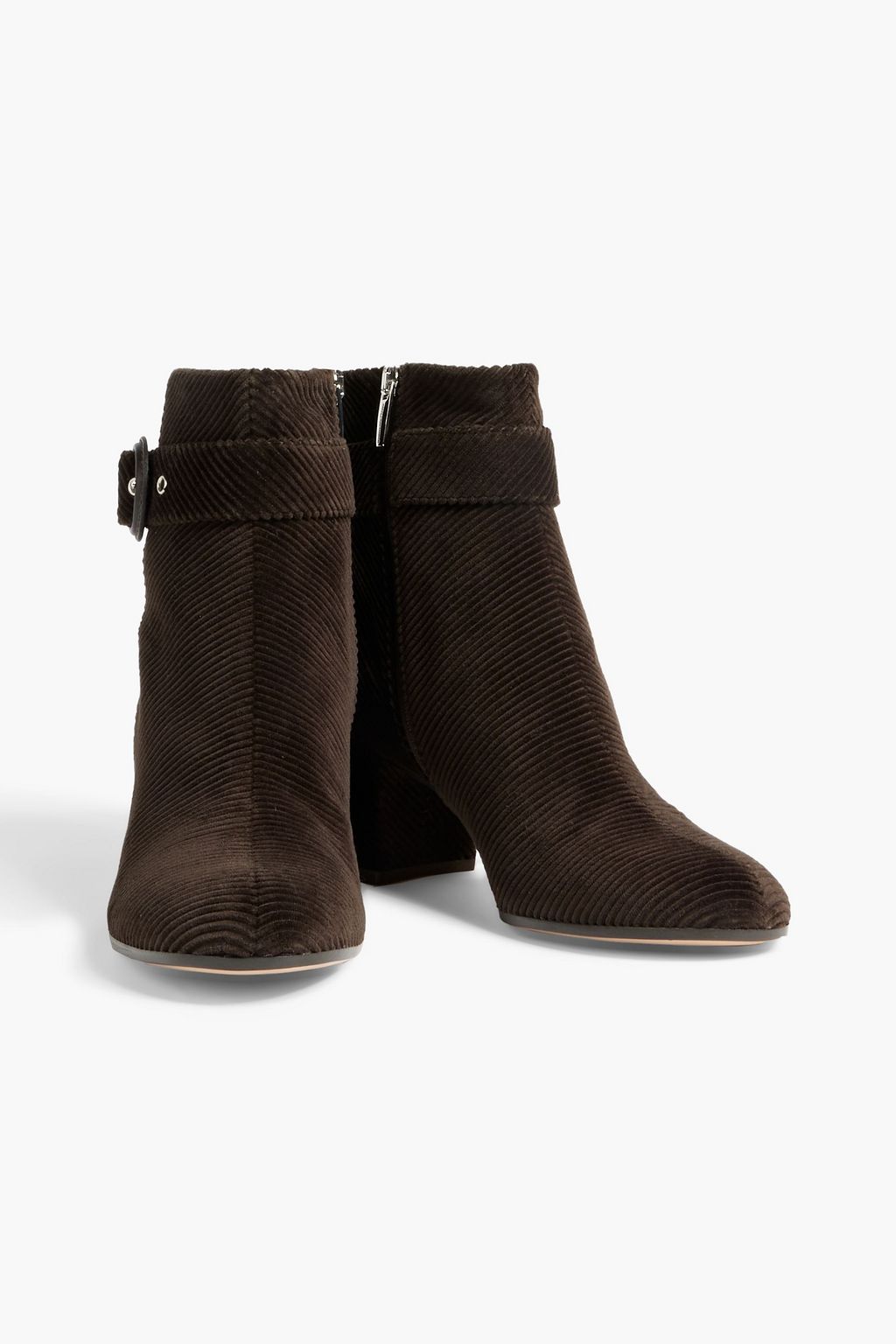 GIANVITO ROSSI Lucas Ankle Boots aus Cord mit Schnalle