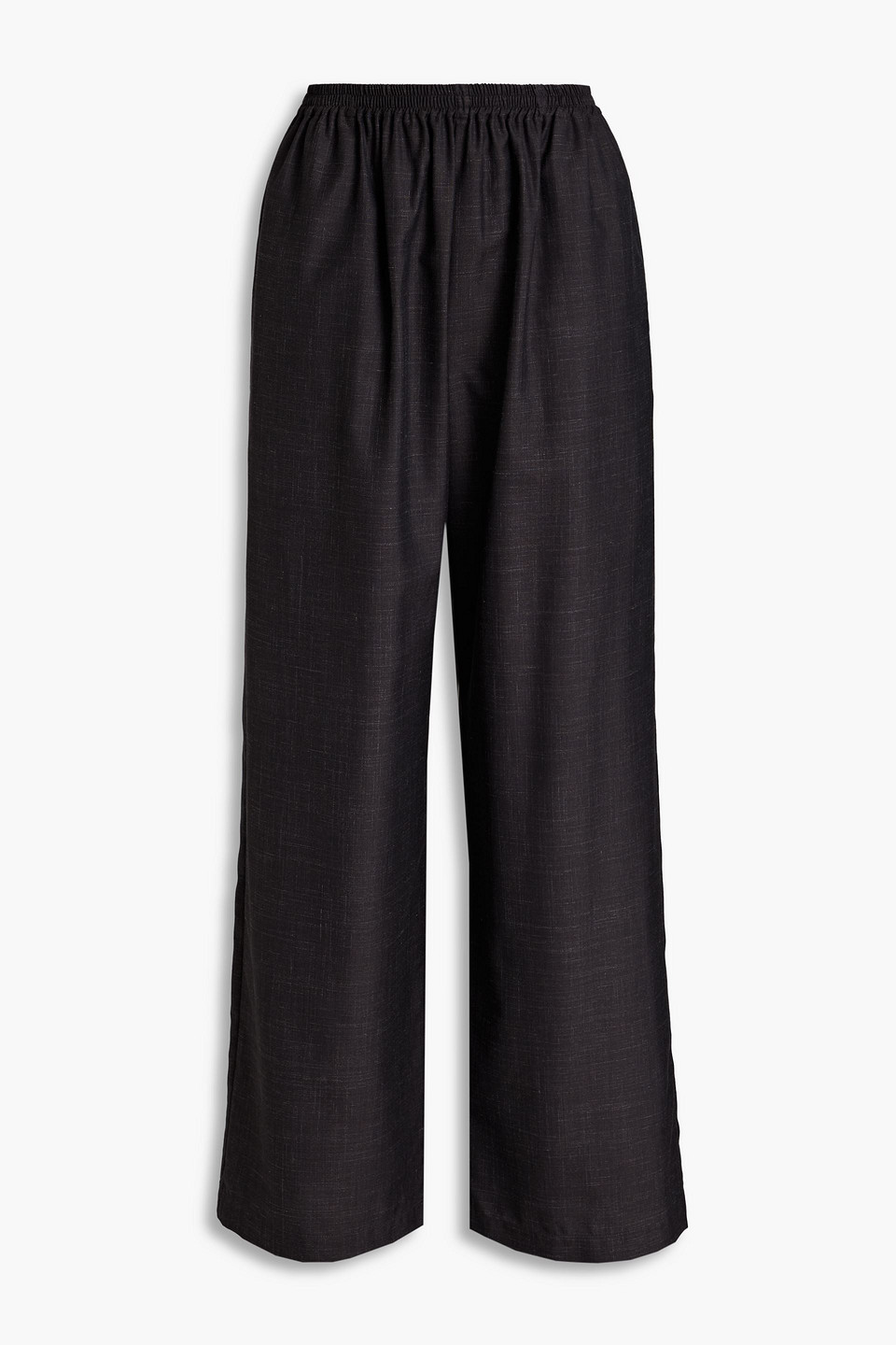 Eskandar Slub wool, silk and linen-blend wide-leg pants