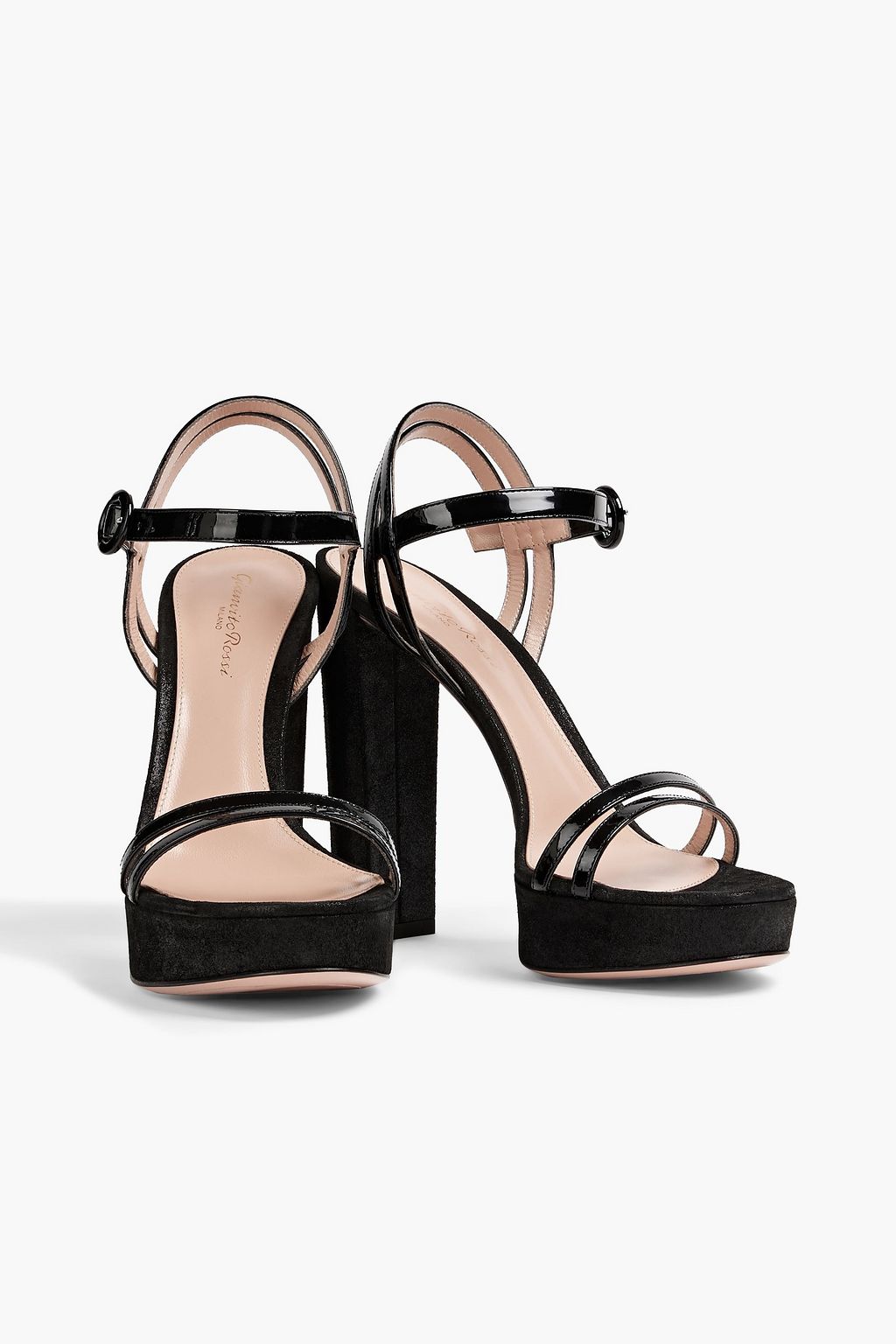 GIANVITO ROSSI Suede and patent-leather platform sandals