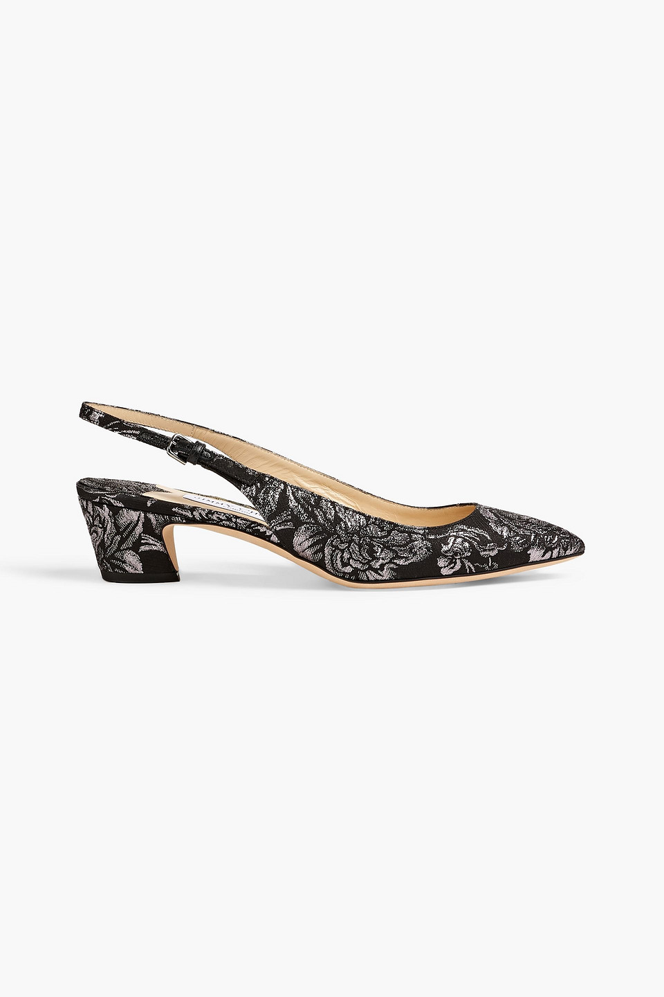 JIMMY CHOO GEMMA 40 METALLIC BROCADE SLINGBACK PUMPS 3074457345633244713