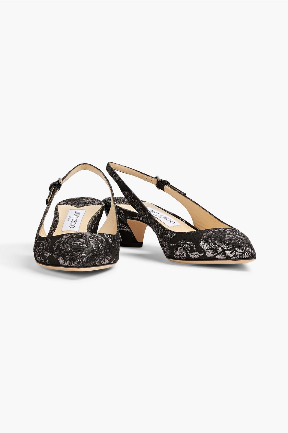 JIMMY CHOO GEMMA 40 METALLIC BROCADE SLINGBACK PUMPS 3074457345633244713