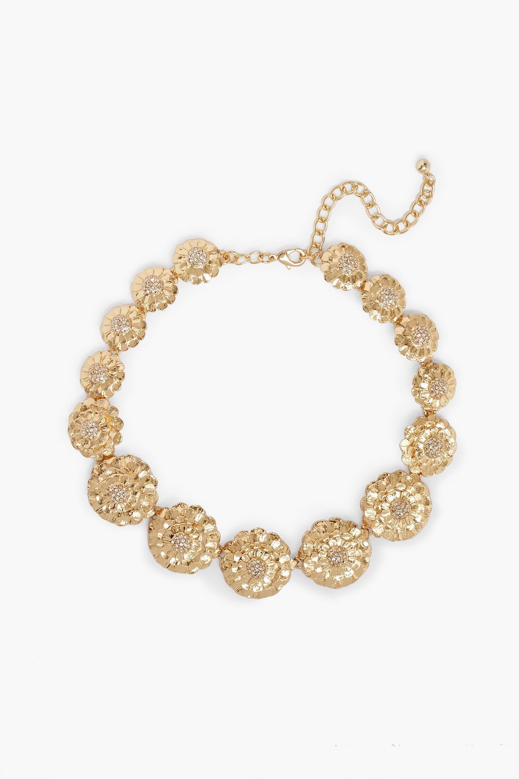Gold tone and crystal necklace