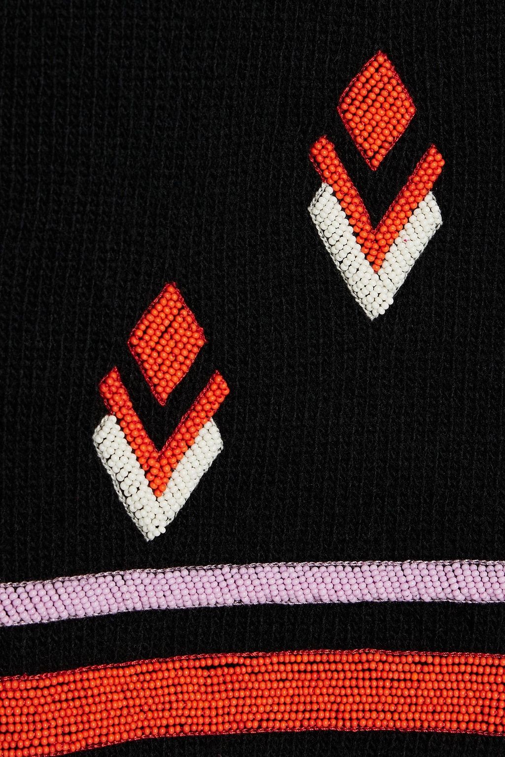 VALENTINO GARAVANI Bead-embellished ribbed wool sweater
