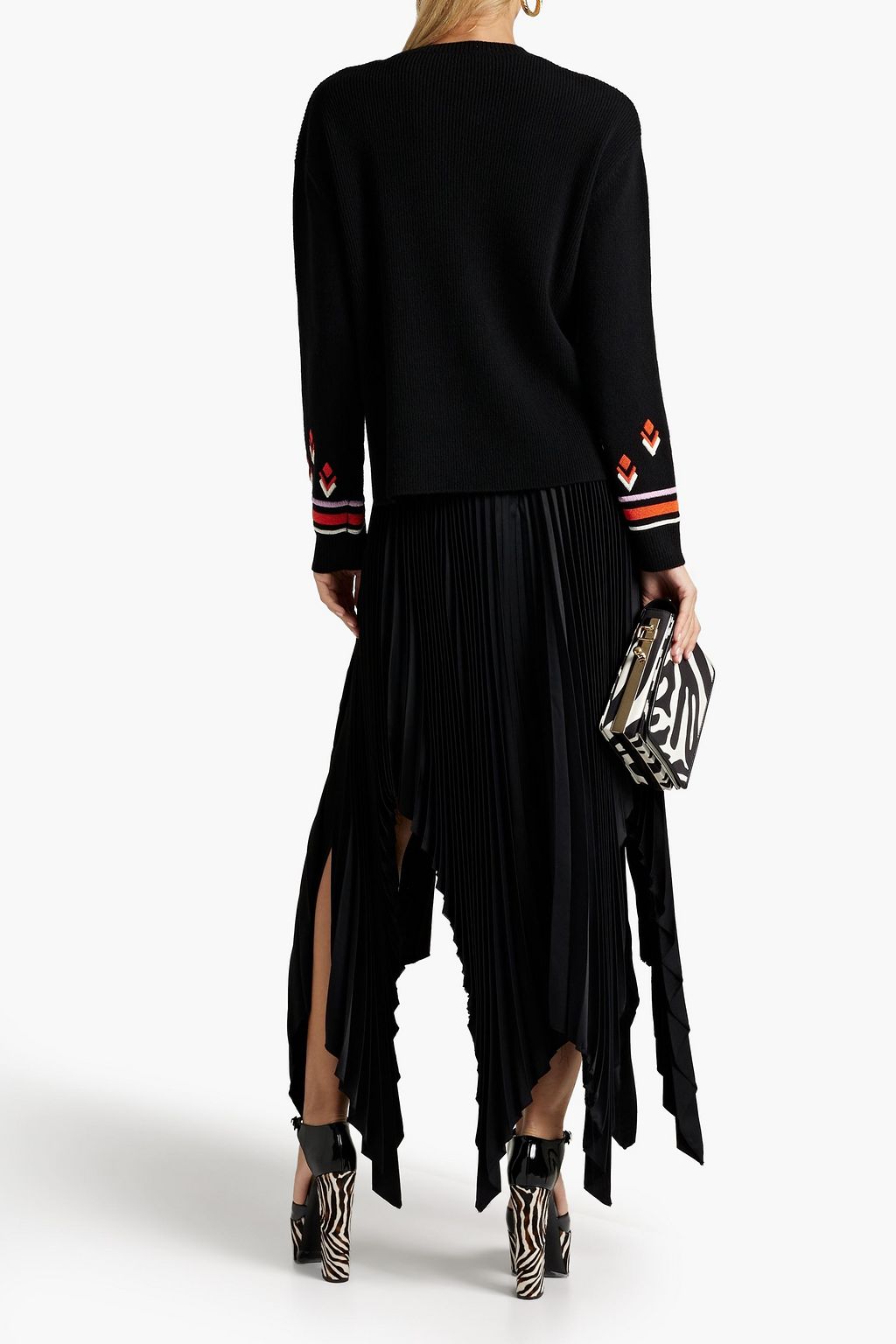 VALENTINO GARAVANI Bead-embellished ribbed wool sweater