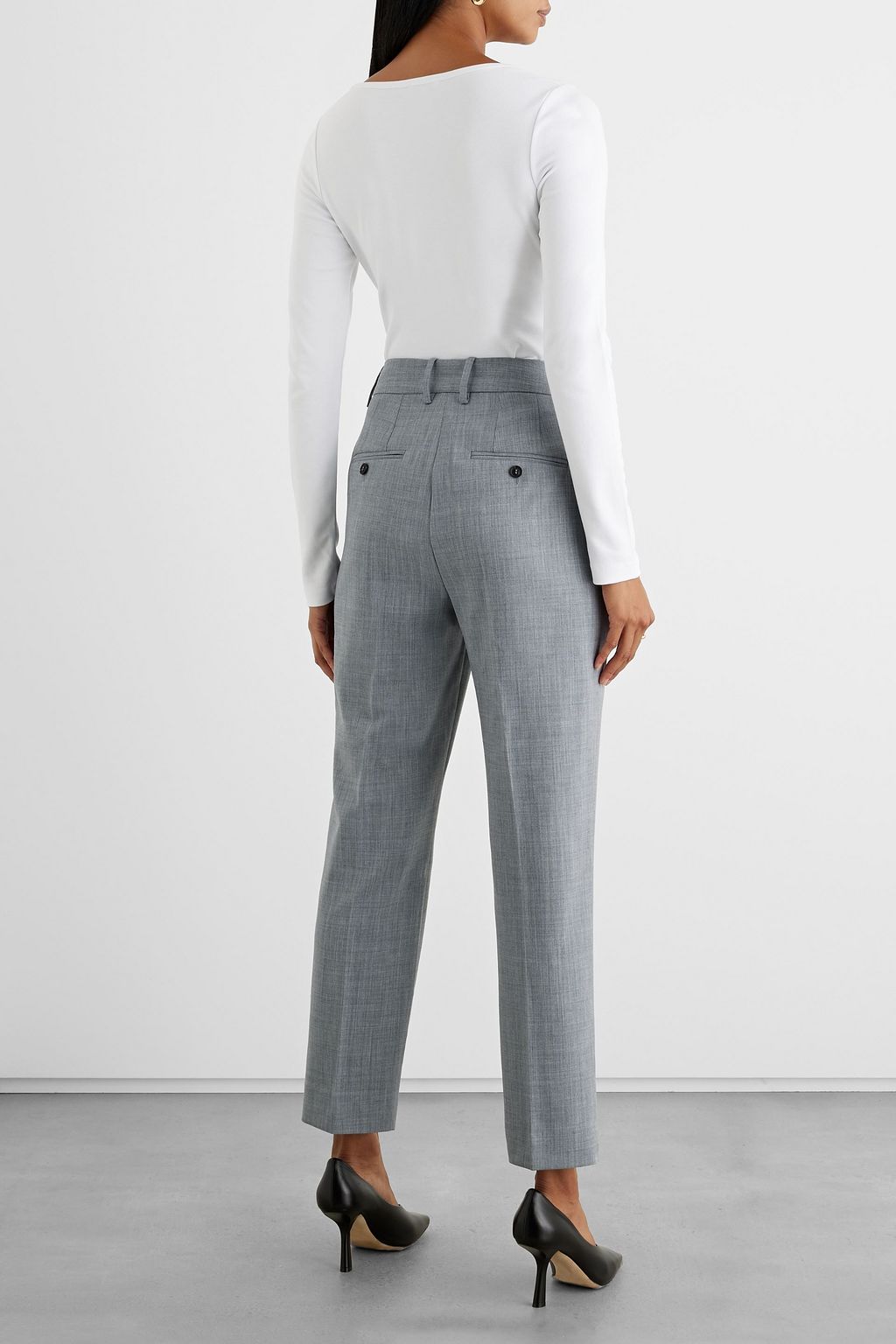 IRIS & INK Freya mélange woven straight-leg pants