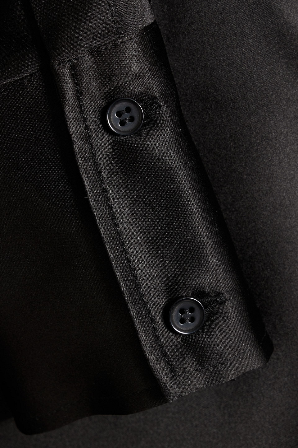Iris & Ink Margaret Organic Silk-satin Shirt In Black