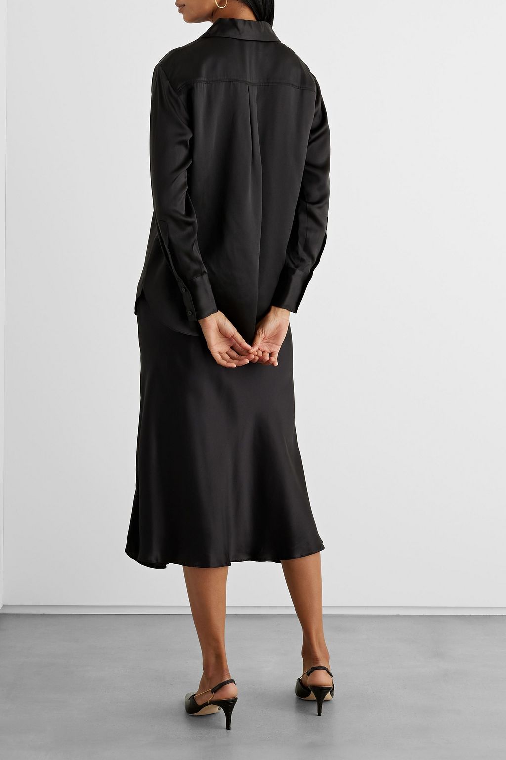 IRIS & INK Margaret organic silk-satin shirt