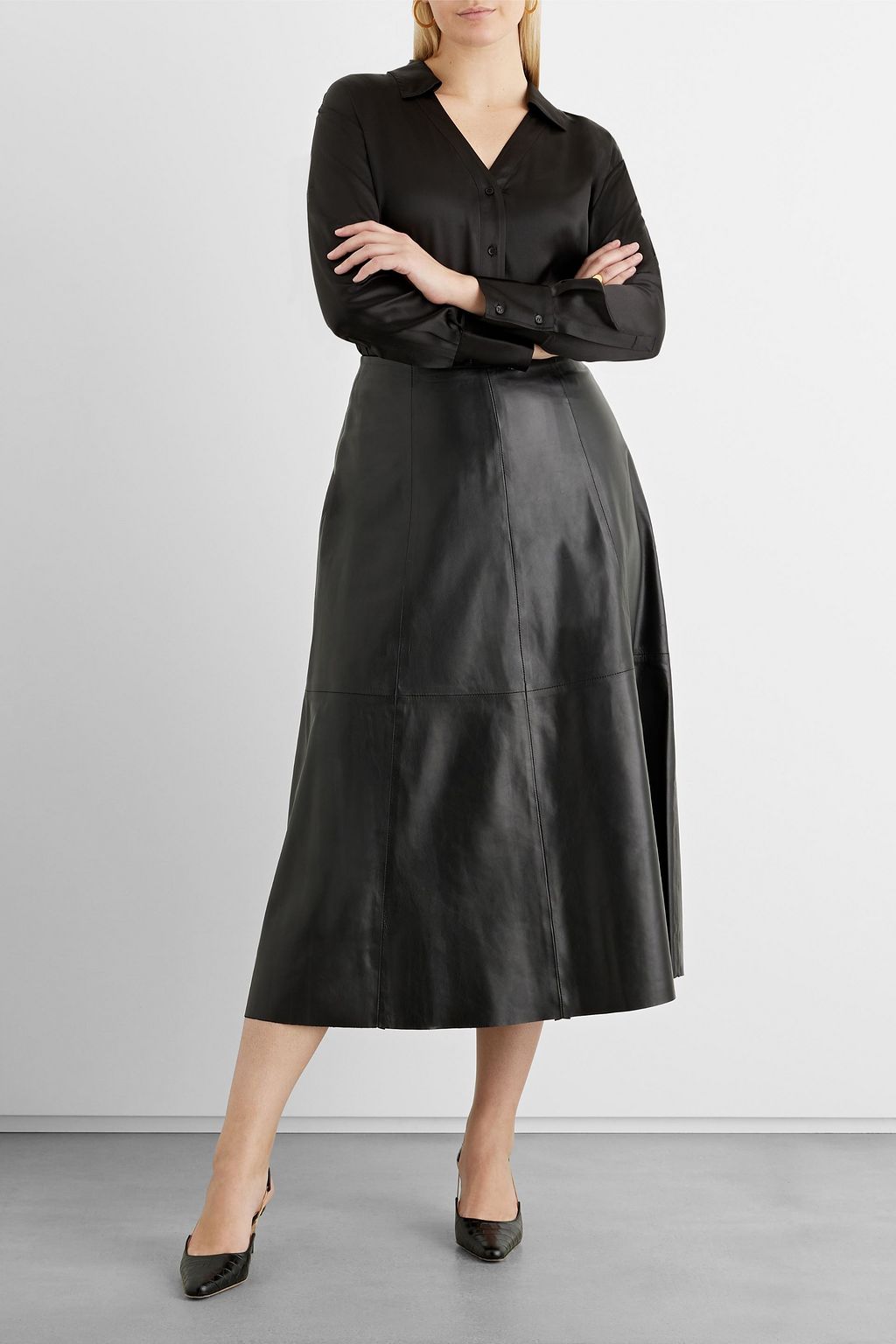 IRIS & INK Margaret organic silk-satin shirt