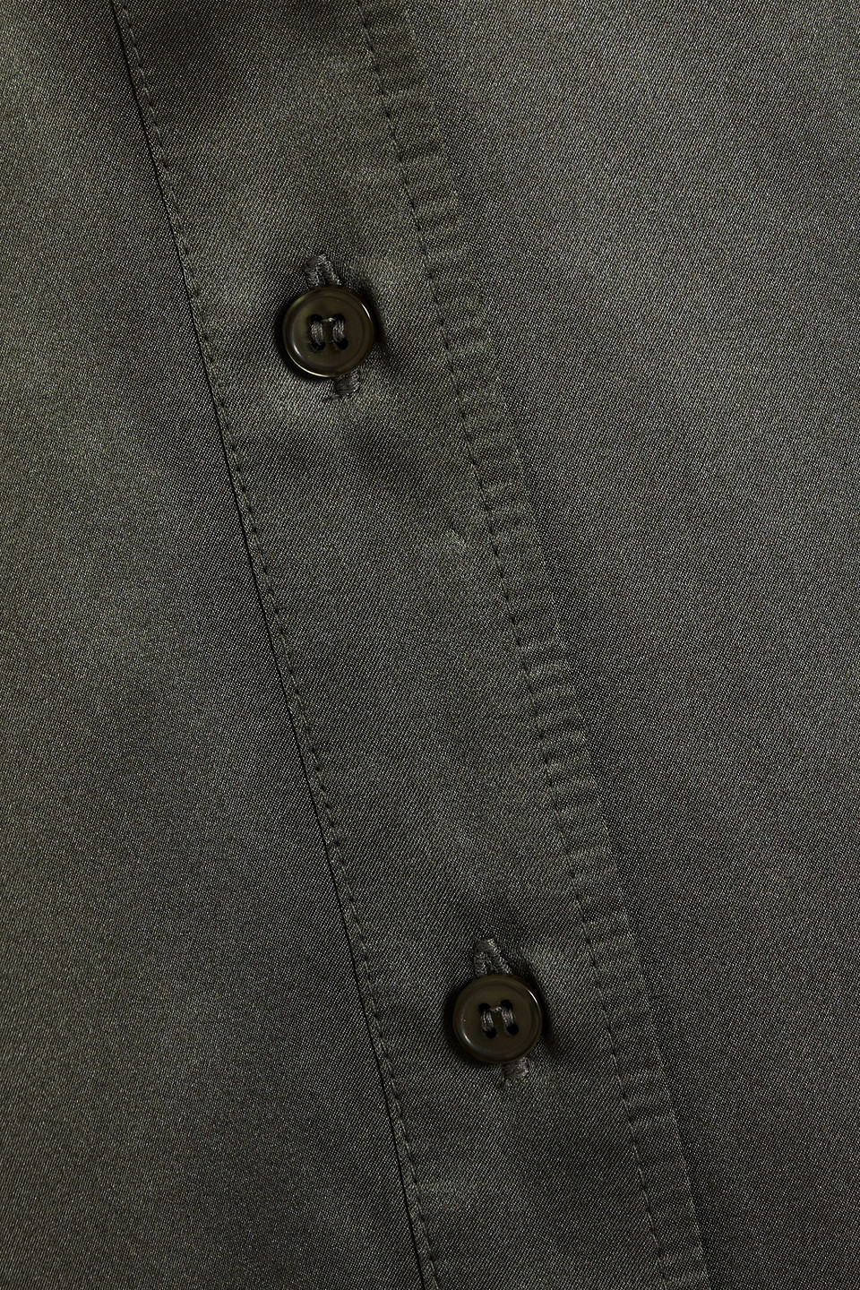 Iris & Ink Margaret Organic Silk-satin Shirt In Army Green