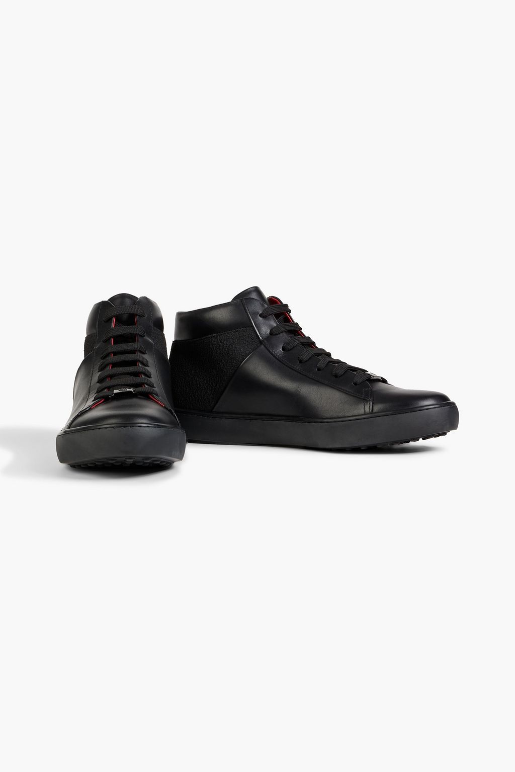 TOD'S FOR FERRARI Leather high-top sneakers