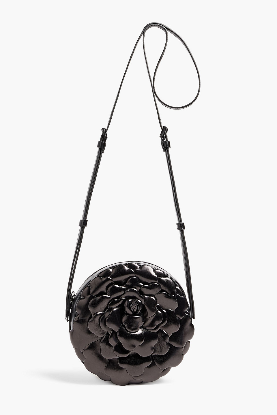 Valentino Garavani 03 Rose Edition Atelier Round Cross-body Bag In Black