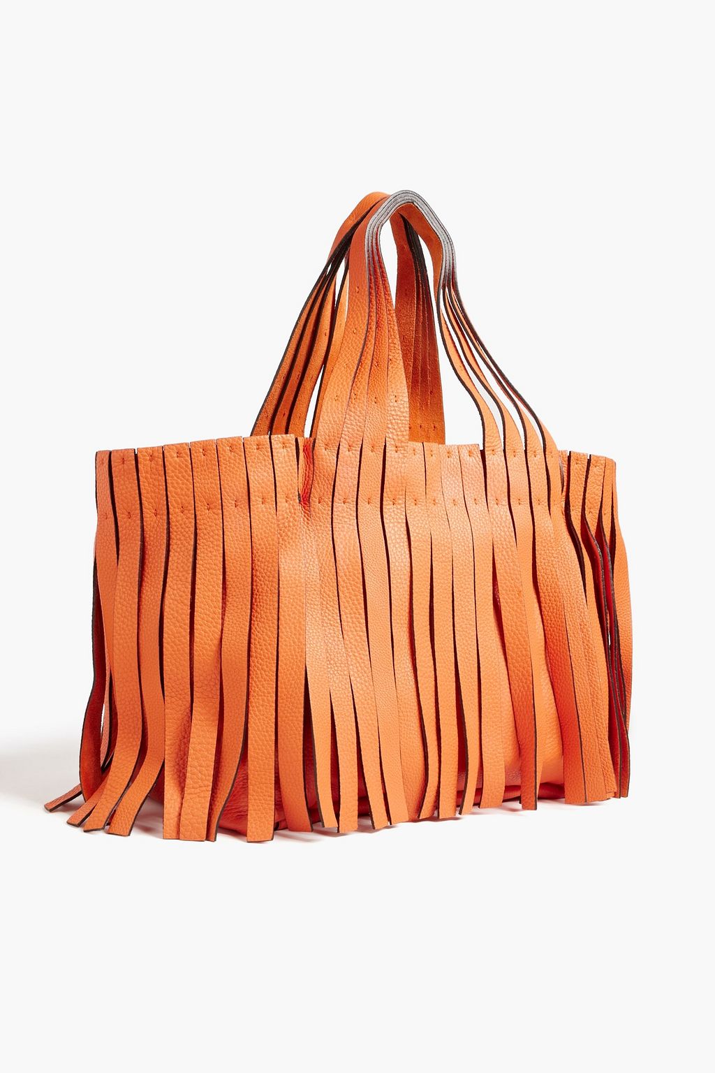 VALENTINO GARAVANI Fringed pebbled-leather tote