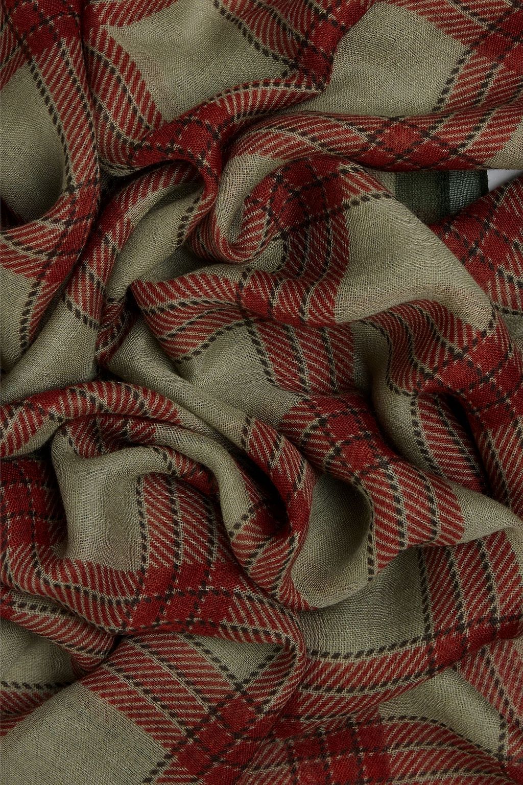 VALENTINO GARAVANI Checked cashmere, silk and wool-blend scarf