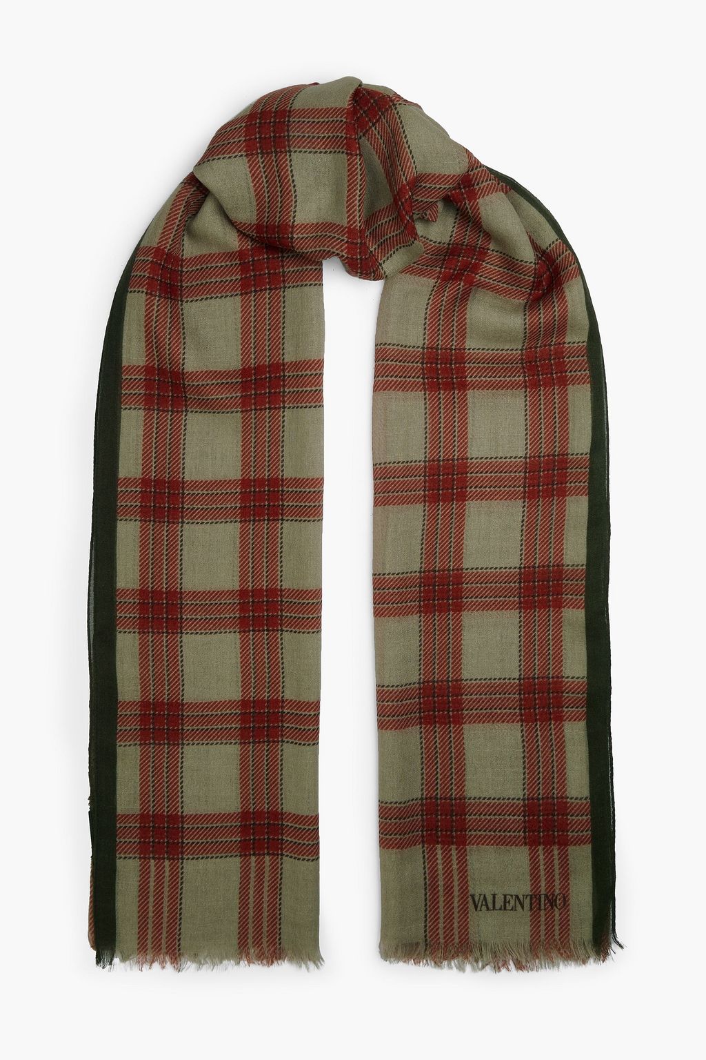 VALENTINO GARAVANI Checked cashmere, silk and wool-blend scarf, Sale up to  70% off