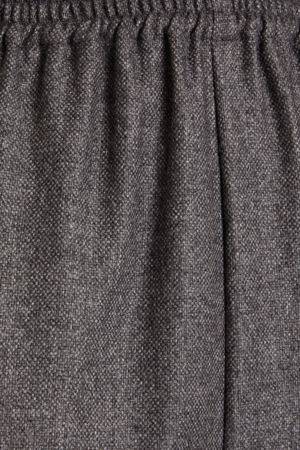 ESKANDAR Mélange silk and cashmere-blend canvas tapered pant