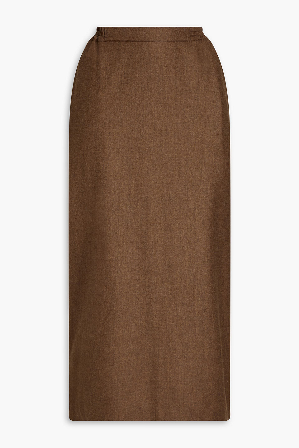 Eskandar Brushed Wool-twill Midi Skirt In Light Brown