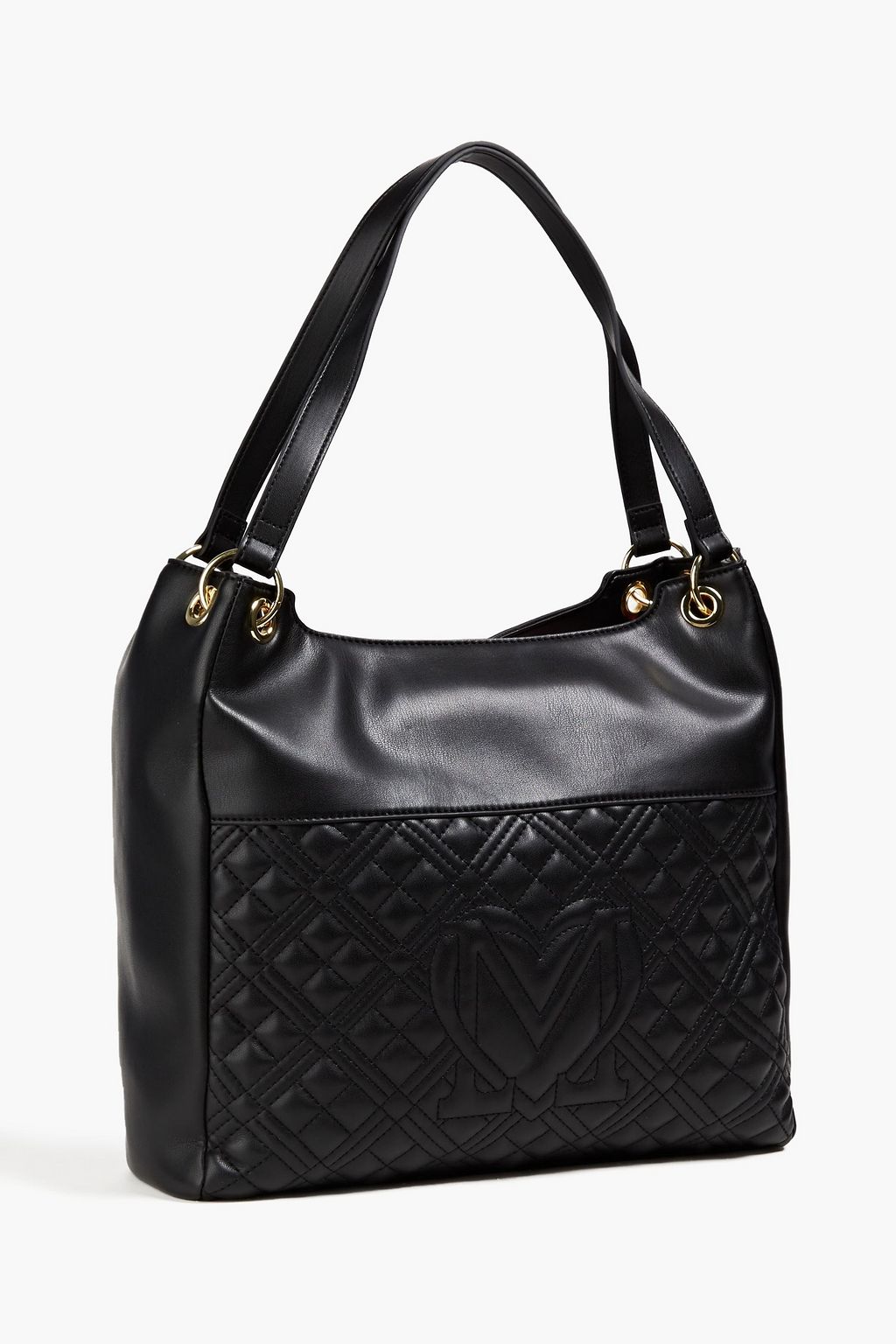 LOVE MOSCHINO Quilted metallic faux leather tote