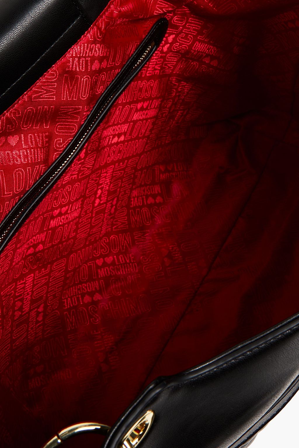 LOVE MOSCHINO Quilted metallic faux leather tote