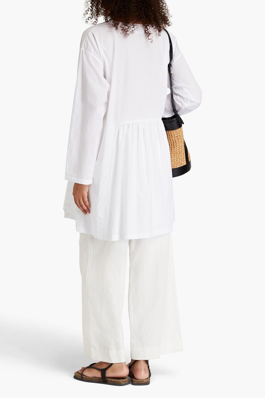 ESKANDAR Gathered cotton-poplin tunic