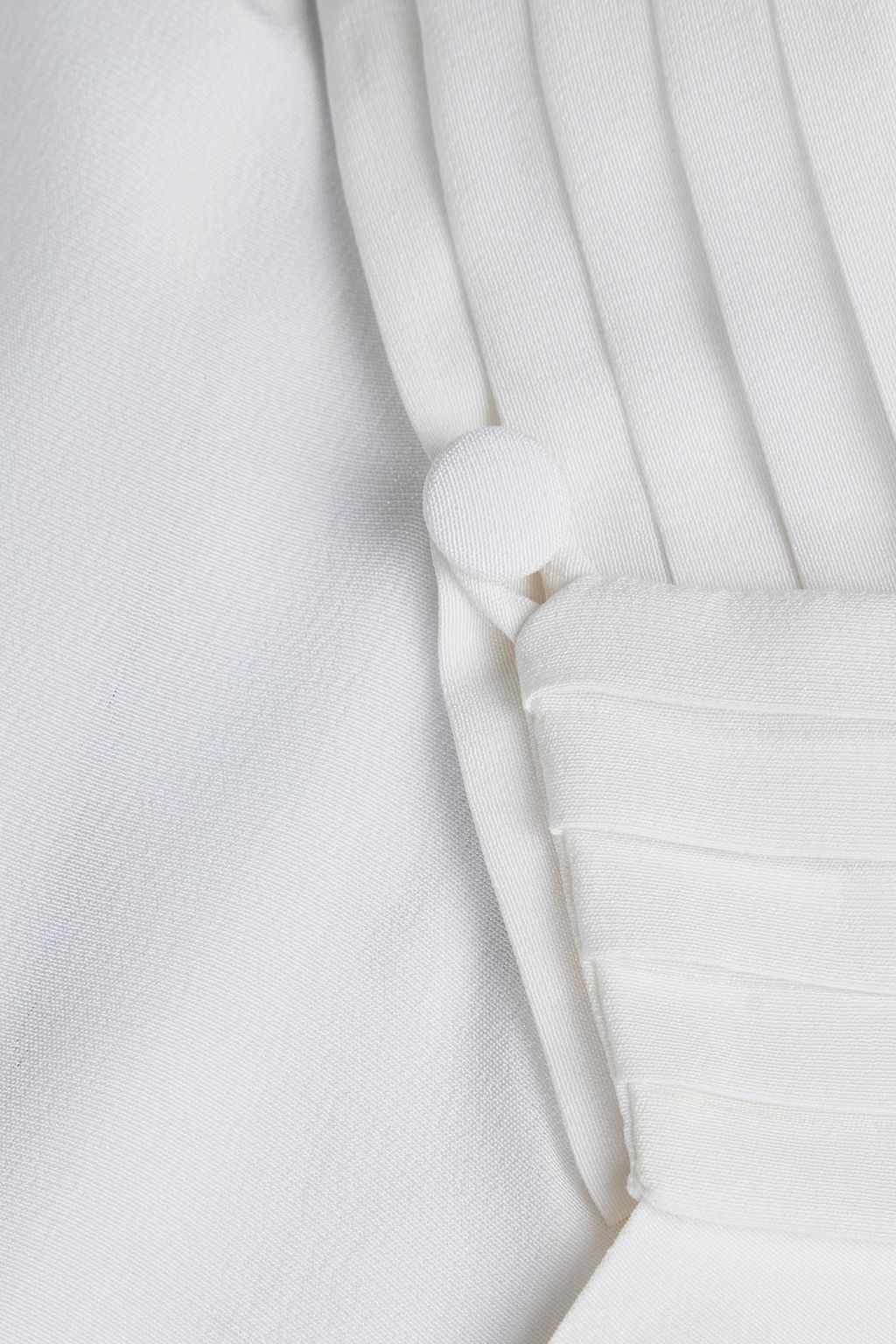 ESKANDAR Pintucked silk crepe de chine shirt