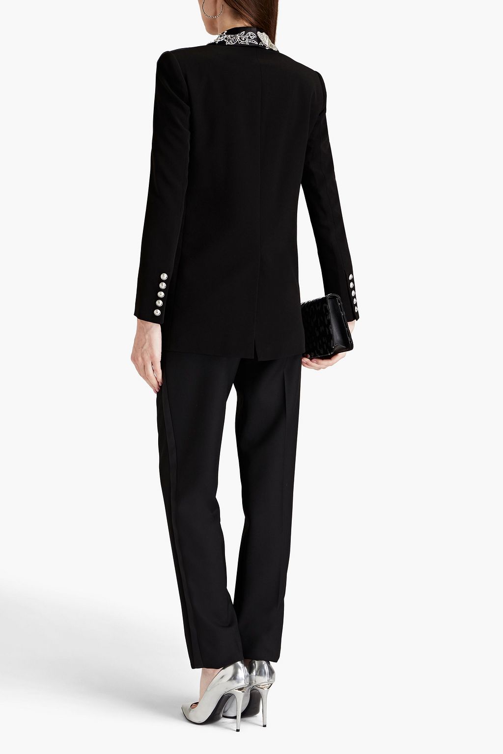 BALMAIN Embellished crepe blazer