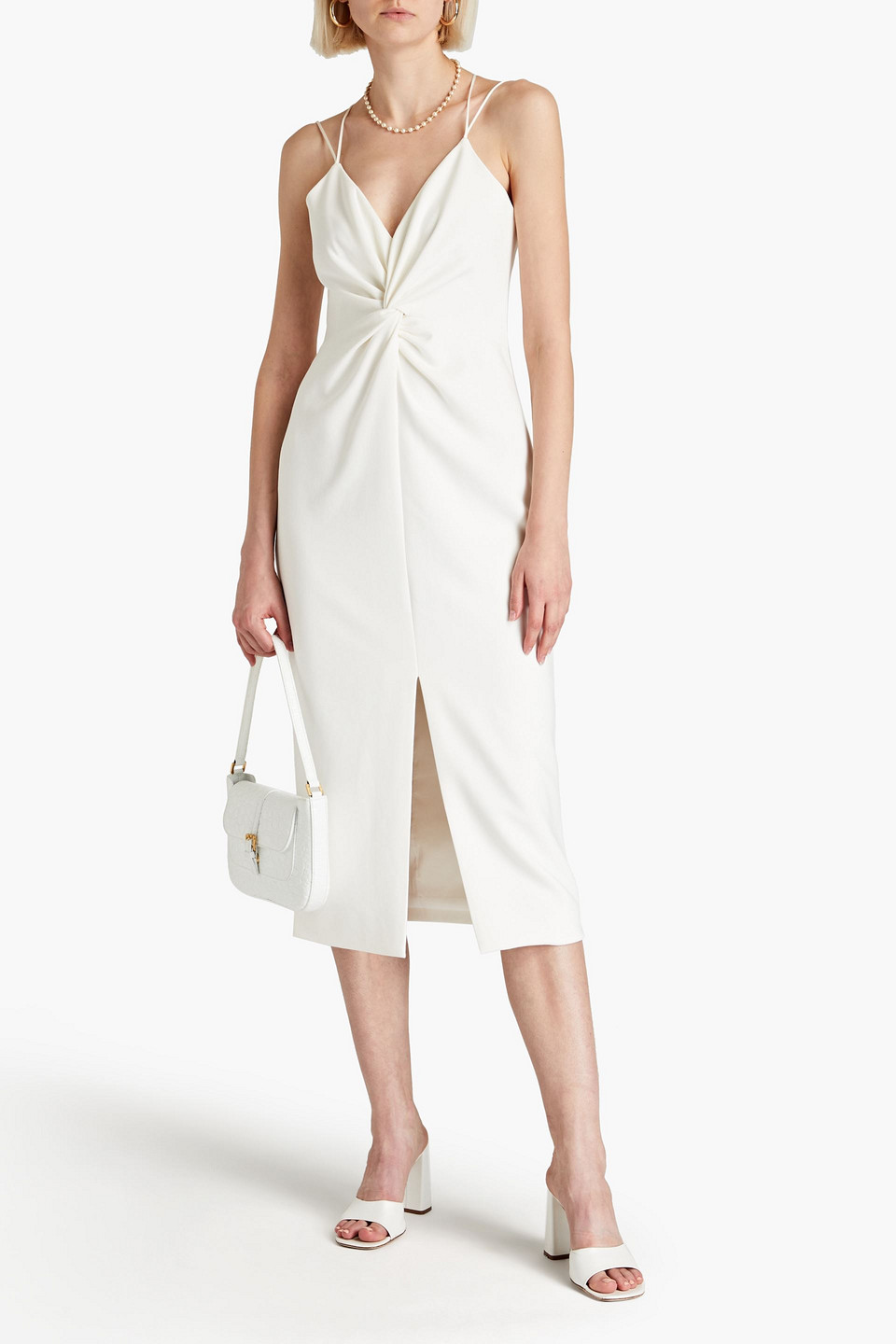 CINQ À SEPT MELBY TWISTED CREPE MIDI DRESS 3074457345633253643