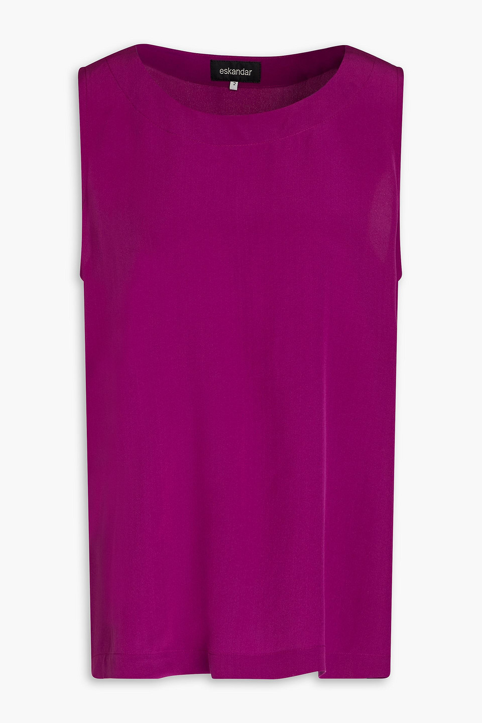 Eskandar Silk Crepe De Chine Top In Violet