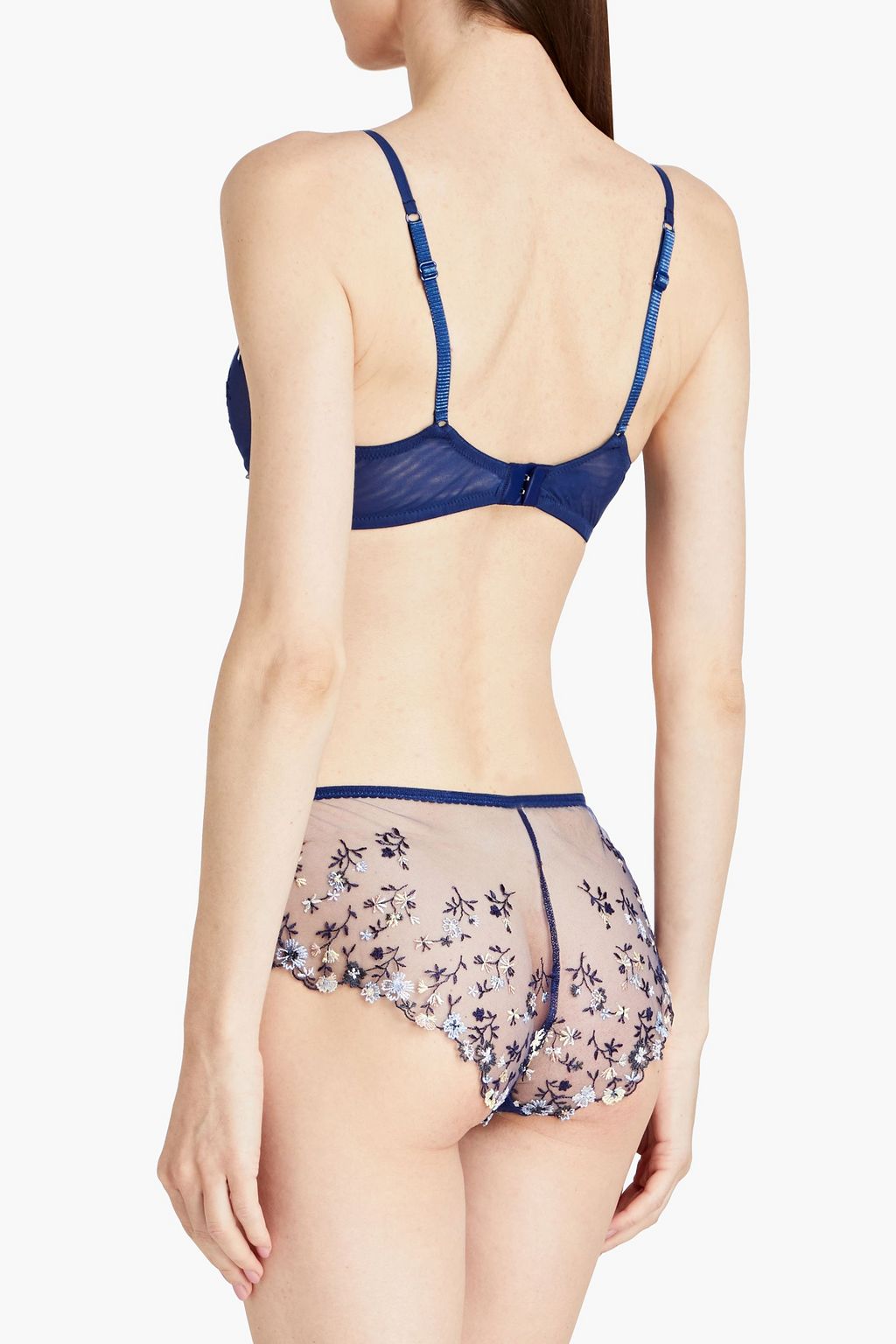 COSABELLA Embroidered stretch-mesh mid-rise briefs