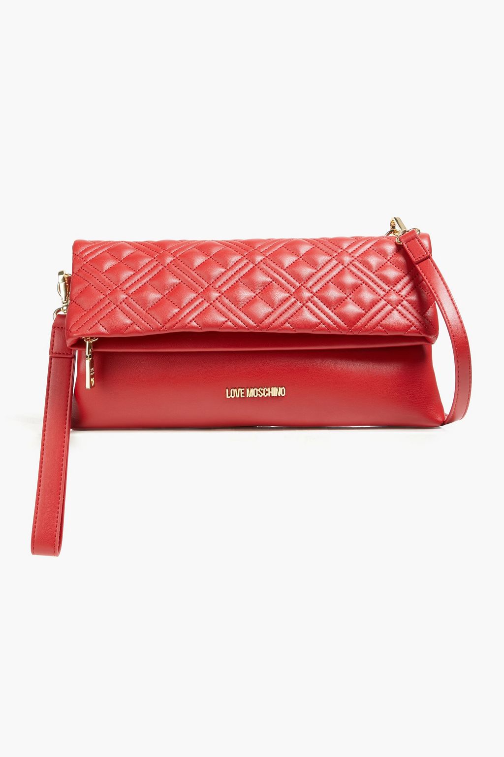 LOVE MOSCHINO Quilted faux leather clutch