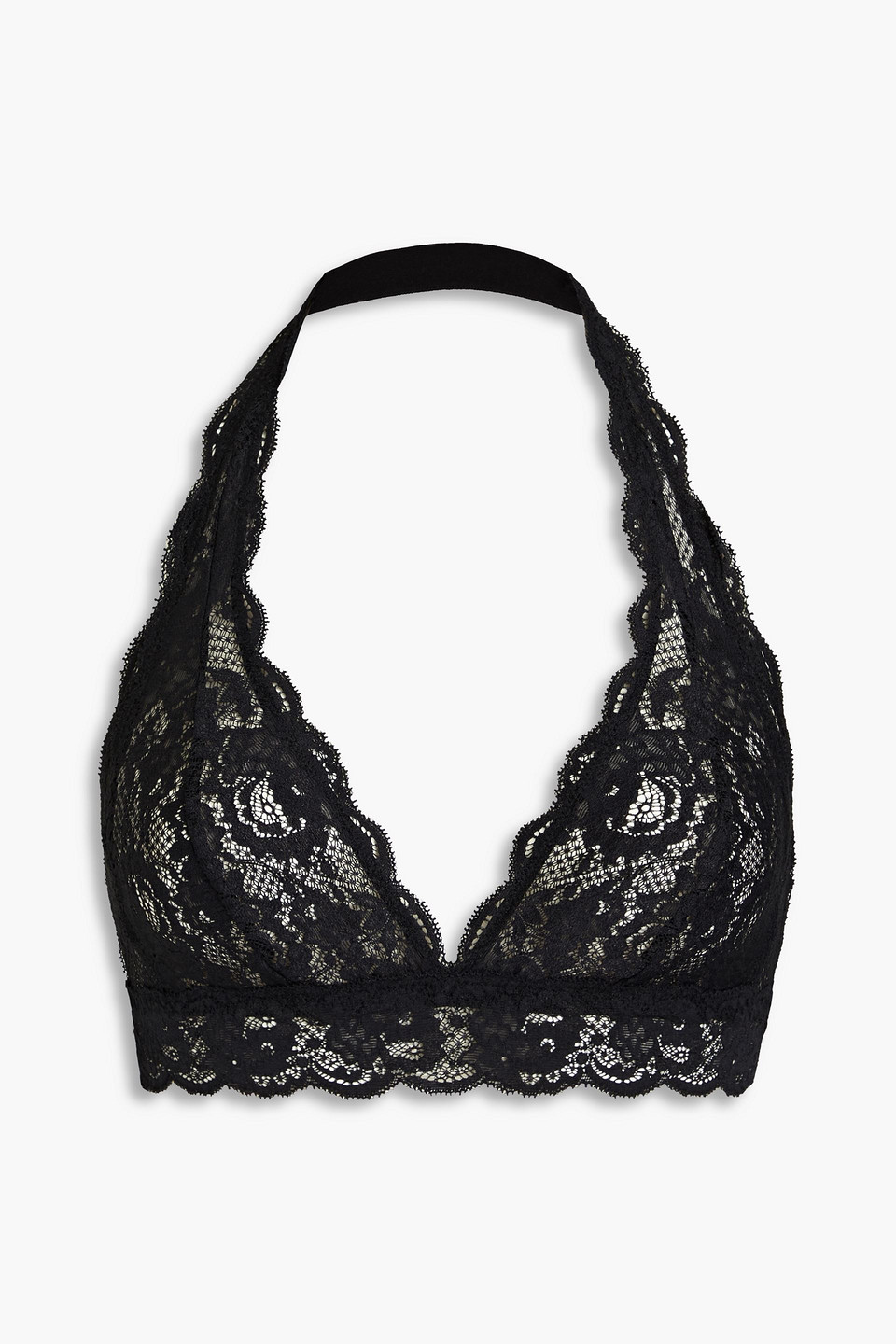 Cosabella Never Say Never Scalloped Stretch-lace Bralette In Black