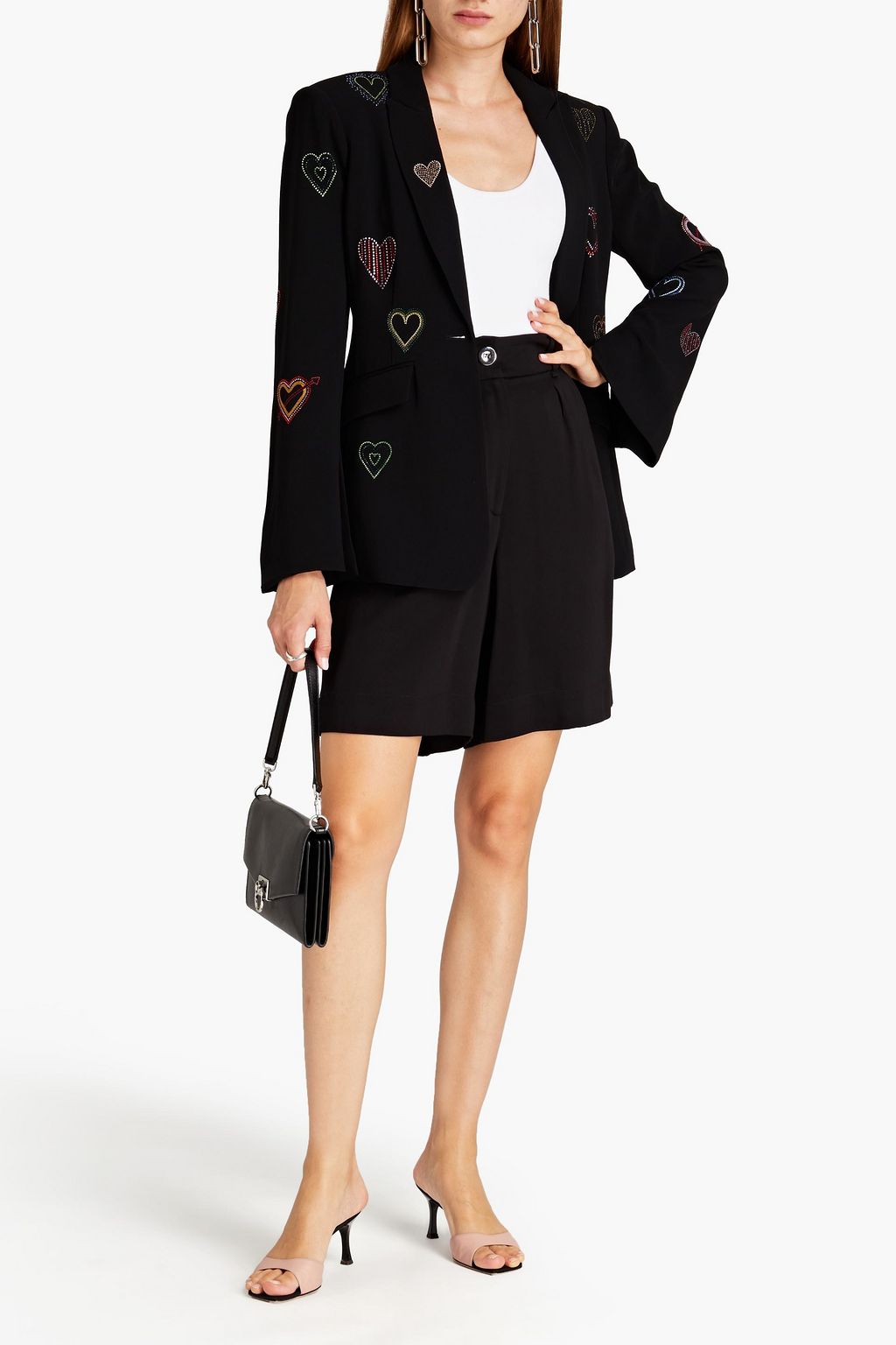 CINQ À SEPT Cheyenne crystal-embellished crepe blazer