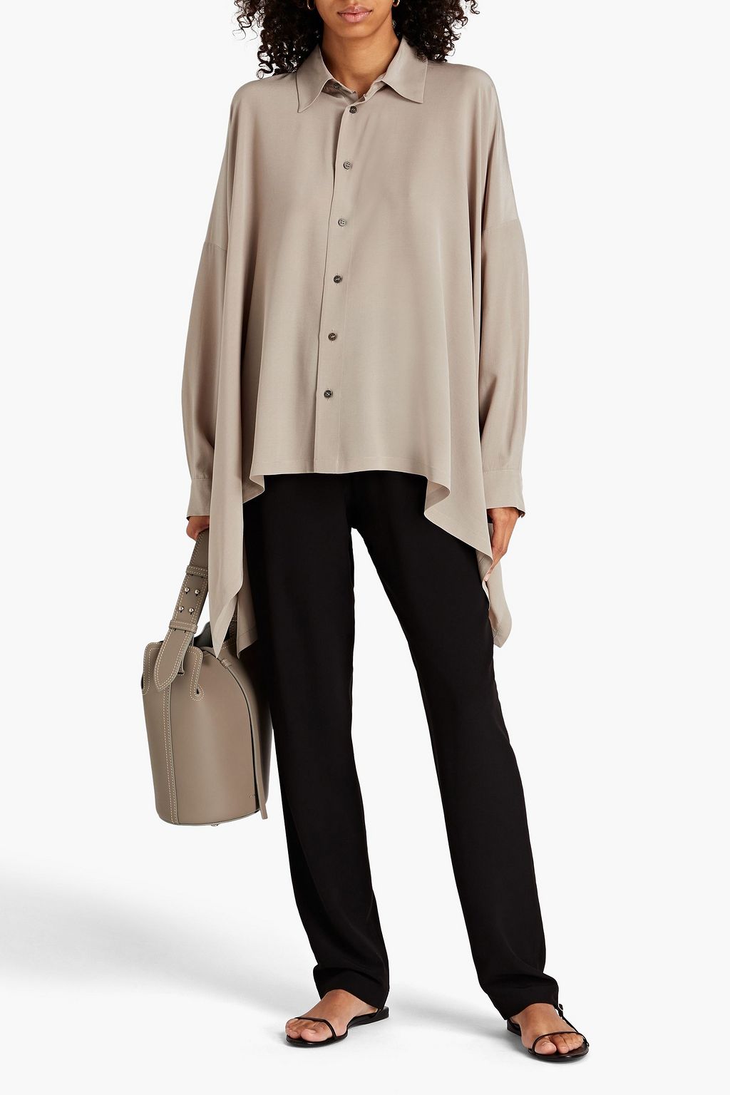 ESKANDAR Silk crepe de chine shirt