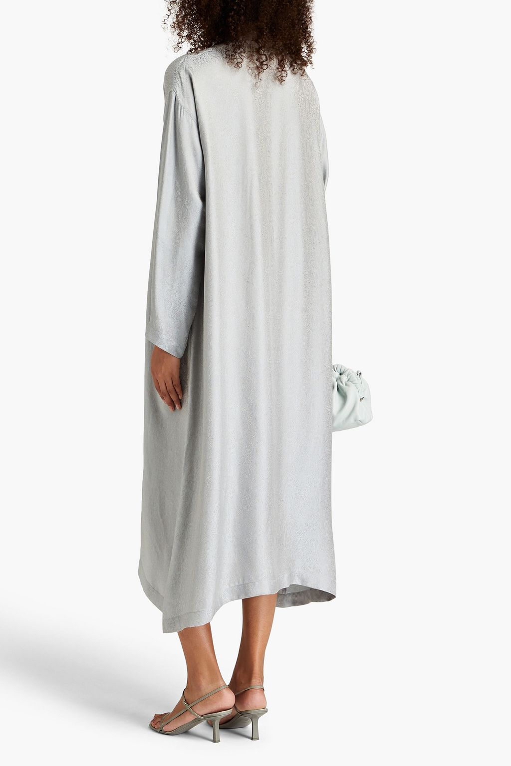 ESKANDAR Satin-jacquard midi dress