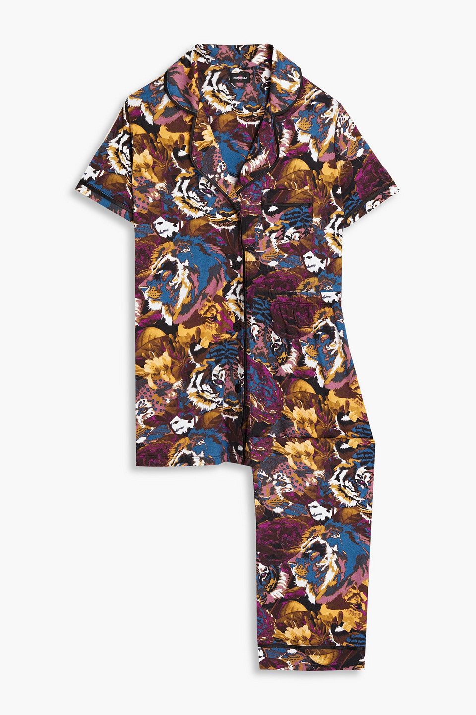 Bella printed Pima cotton and modal-blend jersey pajama set