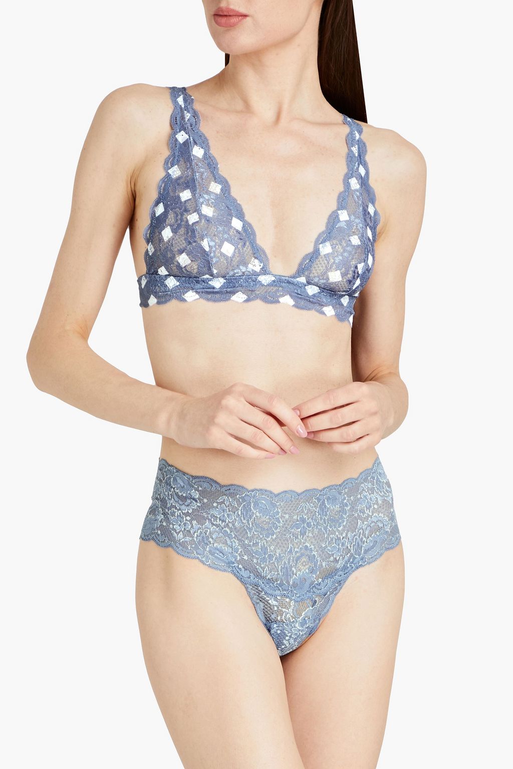 COSABELLA Never Say Never Bralette aus Stretch-Spitze mit floralem Print