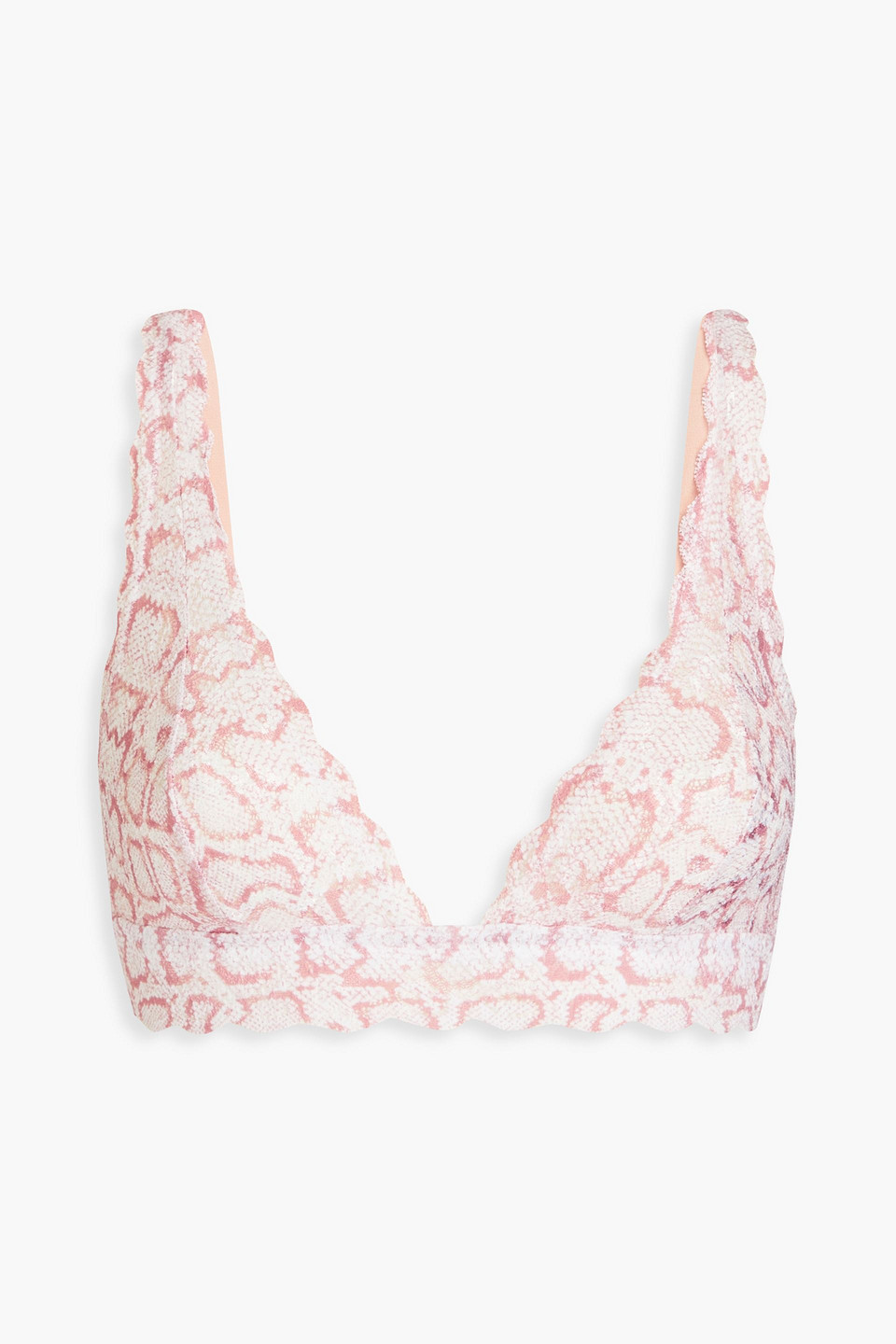 Never Say Never snake-print stretch-lace bralette